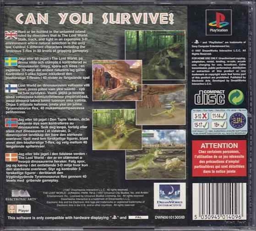 The Lost World Jurassic Park - PS1 (B Grade) (Genbrug)